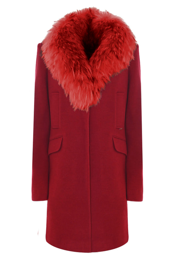 Coat with a soft fur collar - Coat JOLENYFUR