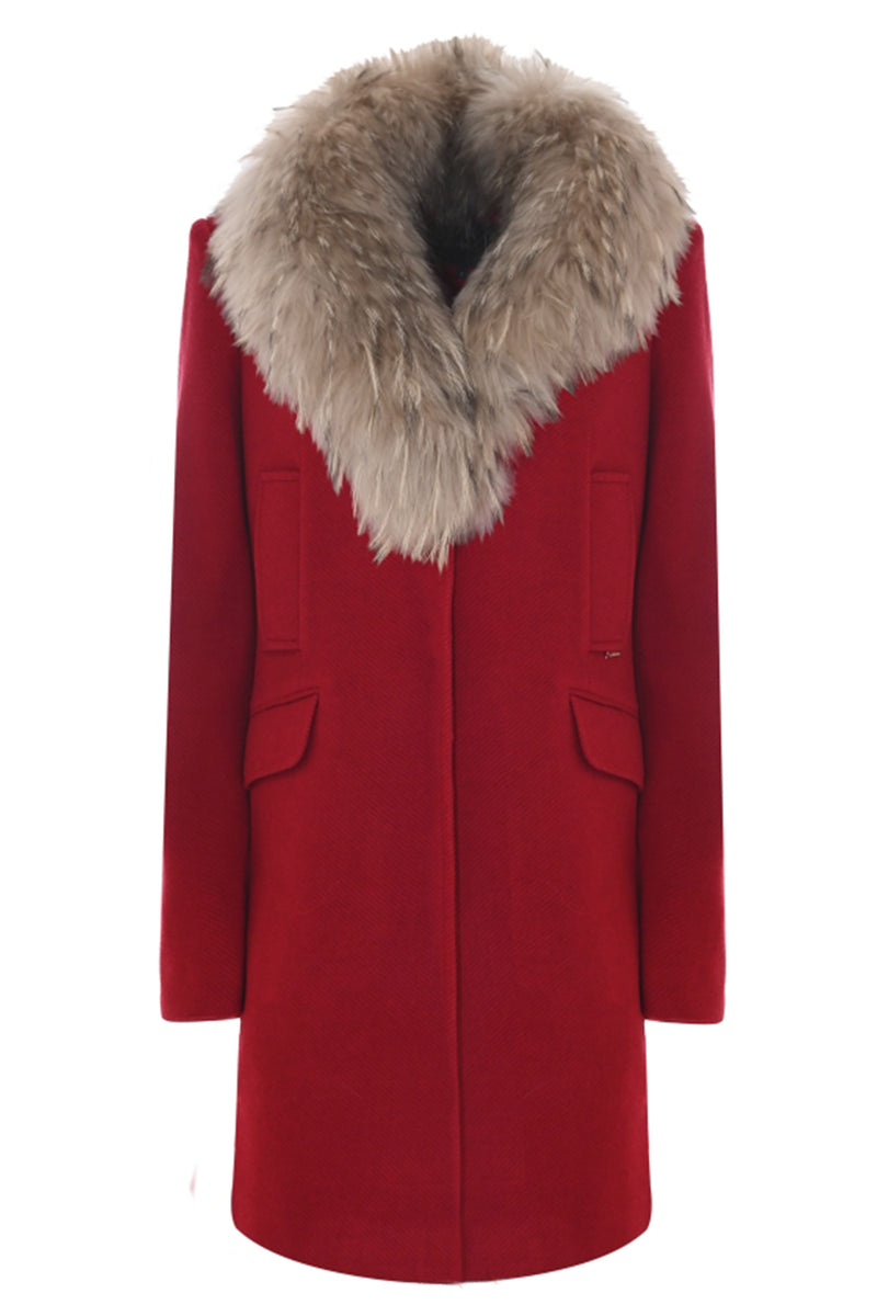 Coat with a soft fur collar - Coat JOLENYFUR