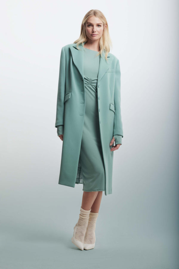 Long coat with structured shoulders - Coat OCEANA