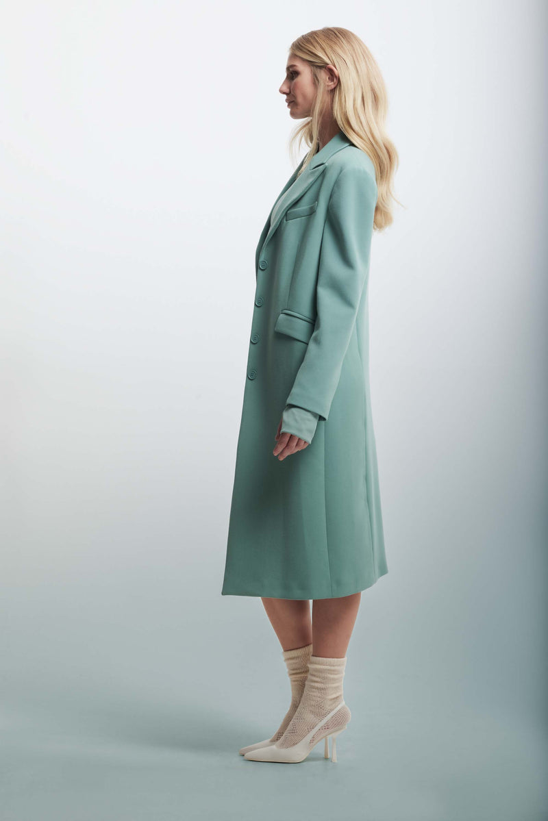 Long coat with structured shoulders - Coat OCEANA