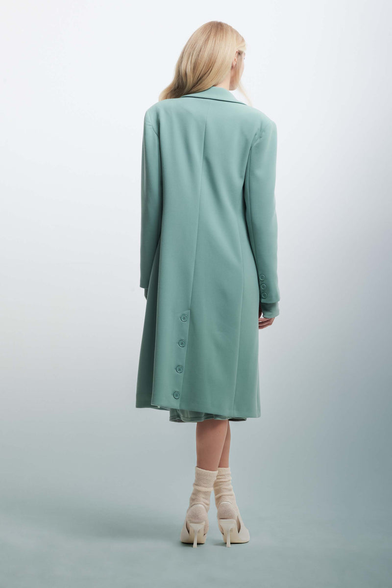 Long coat with structured shoulders - Coat OCEANA