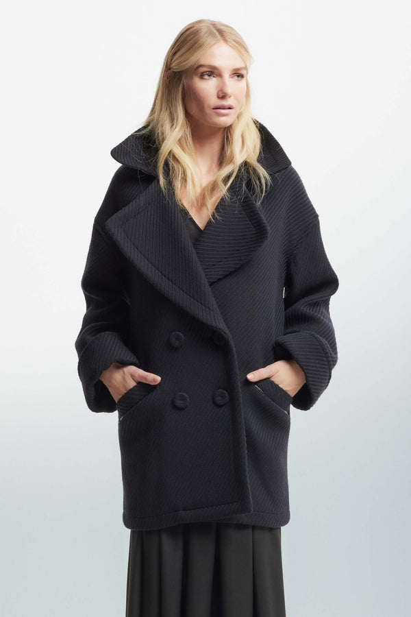 Coat with welt pockets and buttons - Coat BEDA