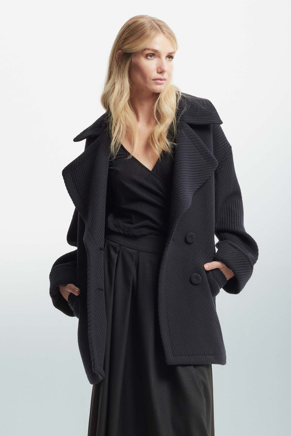 Coat with welt pockets and buttons - Coat BEDA