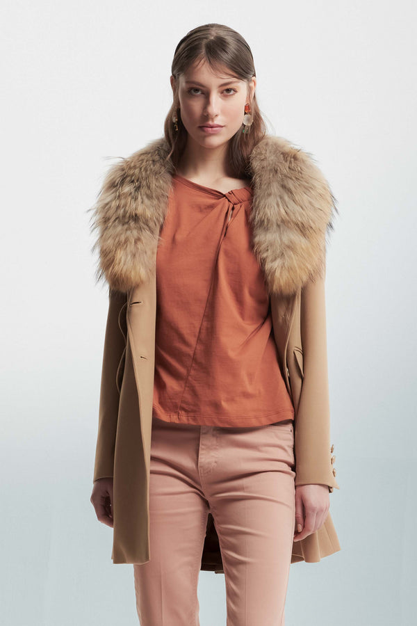 Manteau avec col en fourrure - Manteau Collo Pelliccia JOLUKAFUR