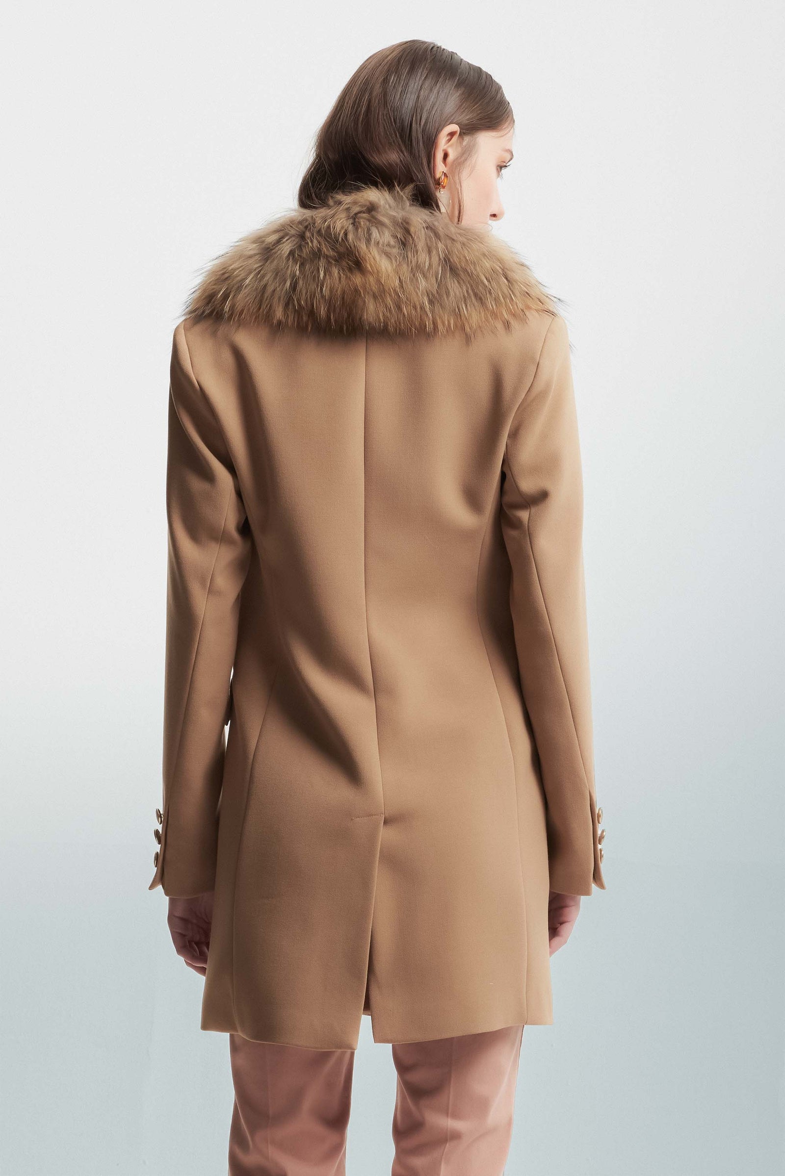 Coat with a fur collar Coat JOLUKAFUR Kocca