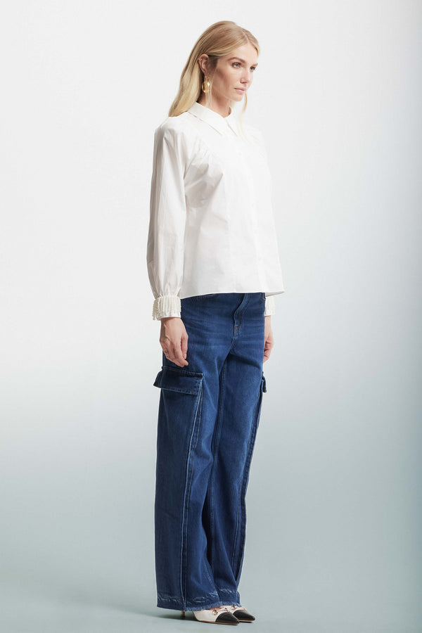 Shirt with gathered shoulders and embellished cuffs - Shirt OTTAVIAN