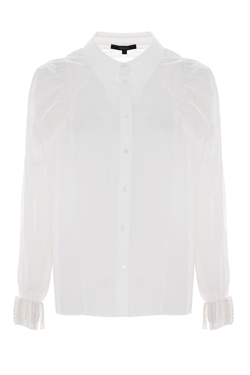 Shirt with gathered shoulders and embellished cuffs - Shirt OTTAVIAN