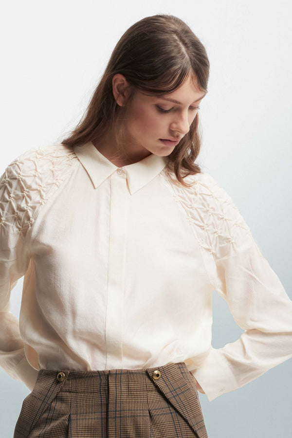 Shirt with smocking on the shoulders - Shirt ORTIDE