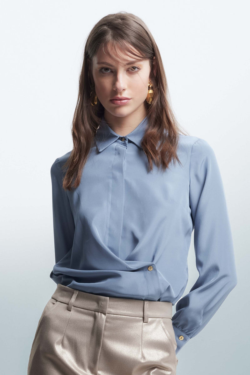 Long-sleeved shirt with an asymmetrical design - Shirt ZULIE