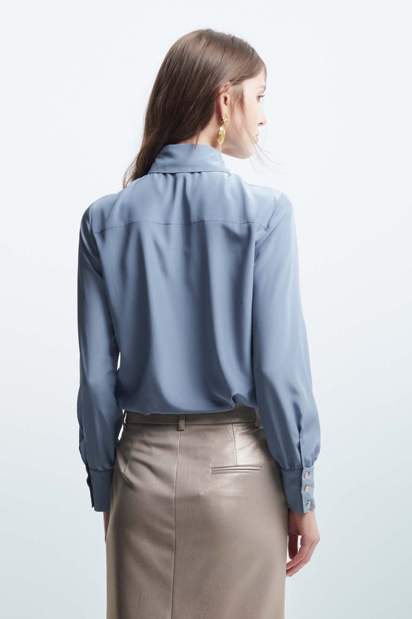 Long-sleeved shirt with an asymmetrical design - Shirt ZULIE