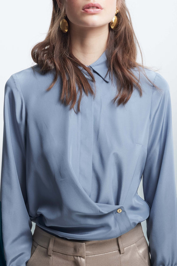 Long-sleeved shirt with an asymmetrical design - Shirt ZULIE