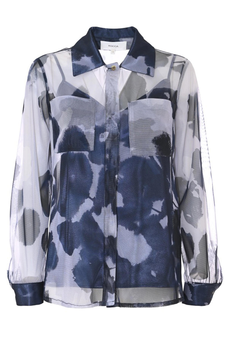 Layered patterned shirt with transparent details - Shirt BIONDA