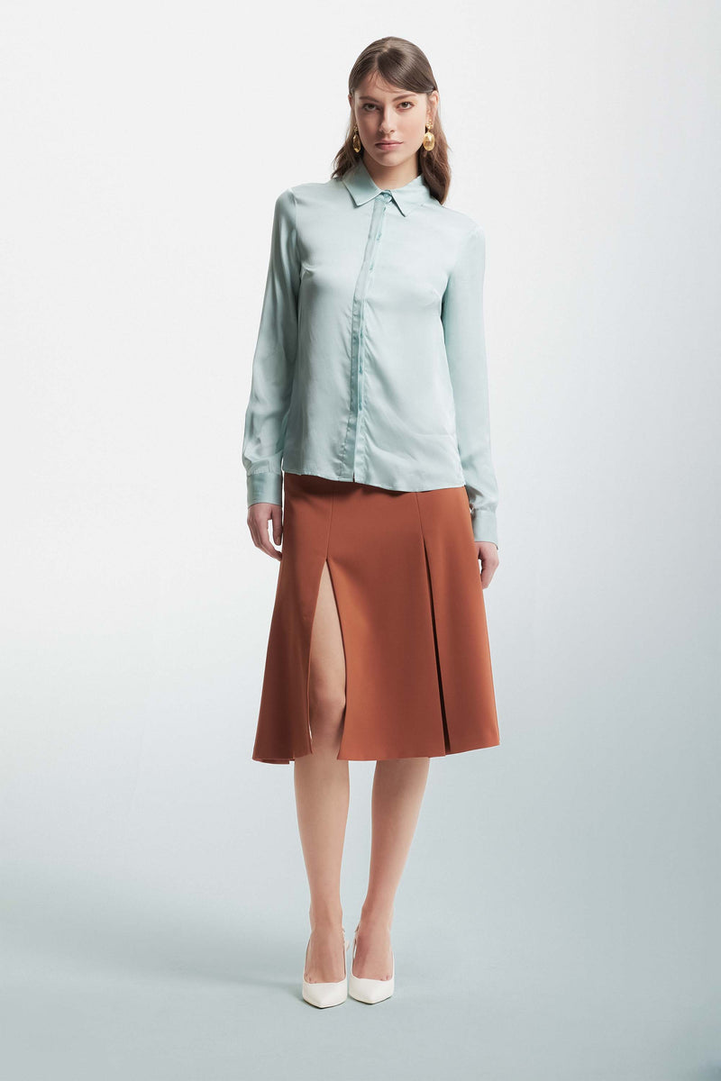 Minimalist shirt with a concealed button placket - Shirt LYNYELL