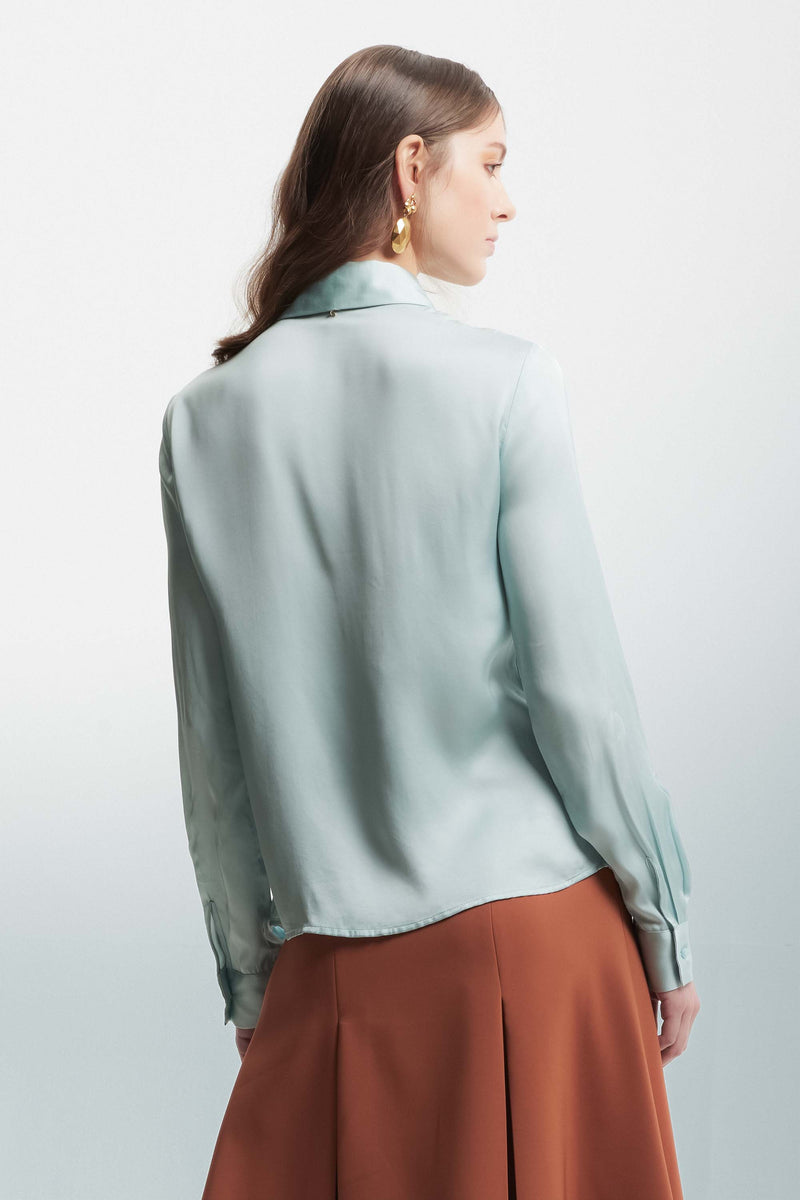 Minimalist shirt with a concealed button placket - Shirt LYNYELL