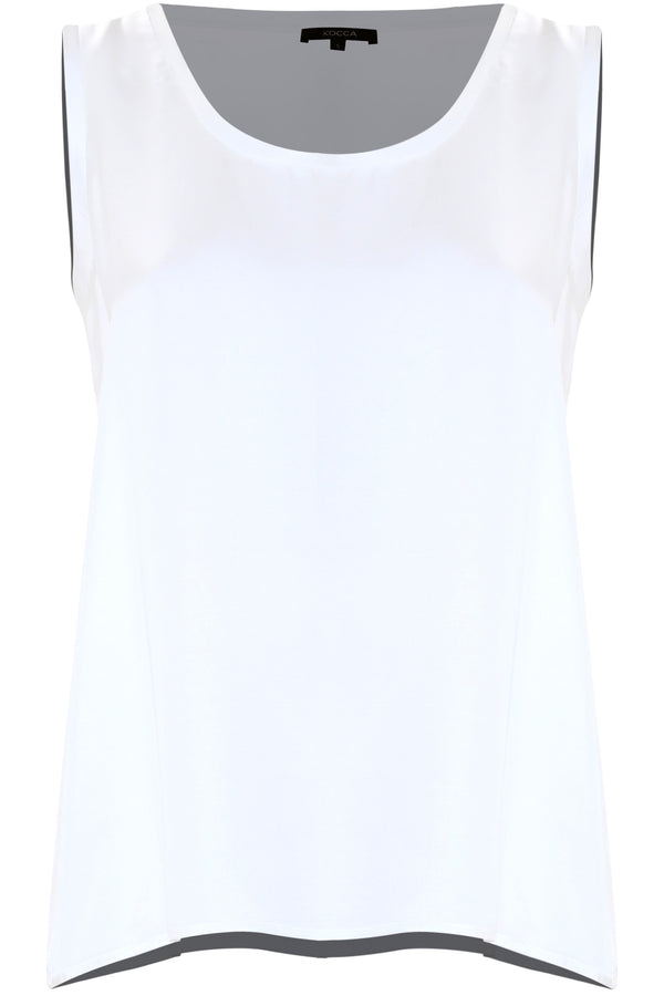 Minimalist round neck vest top - Canotta GAYSA