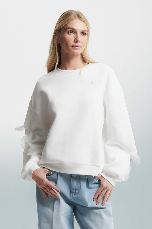 Round neck sweatshirt with the logo - Felpa EDELVESIA