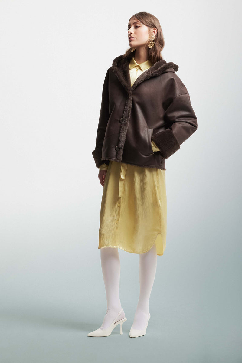 Sheepskin jacket with a hood - Giubbotto KALLIOPO