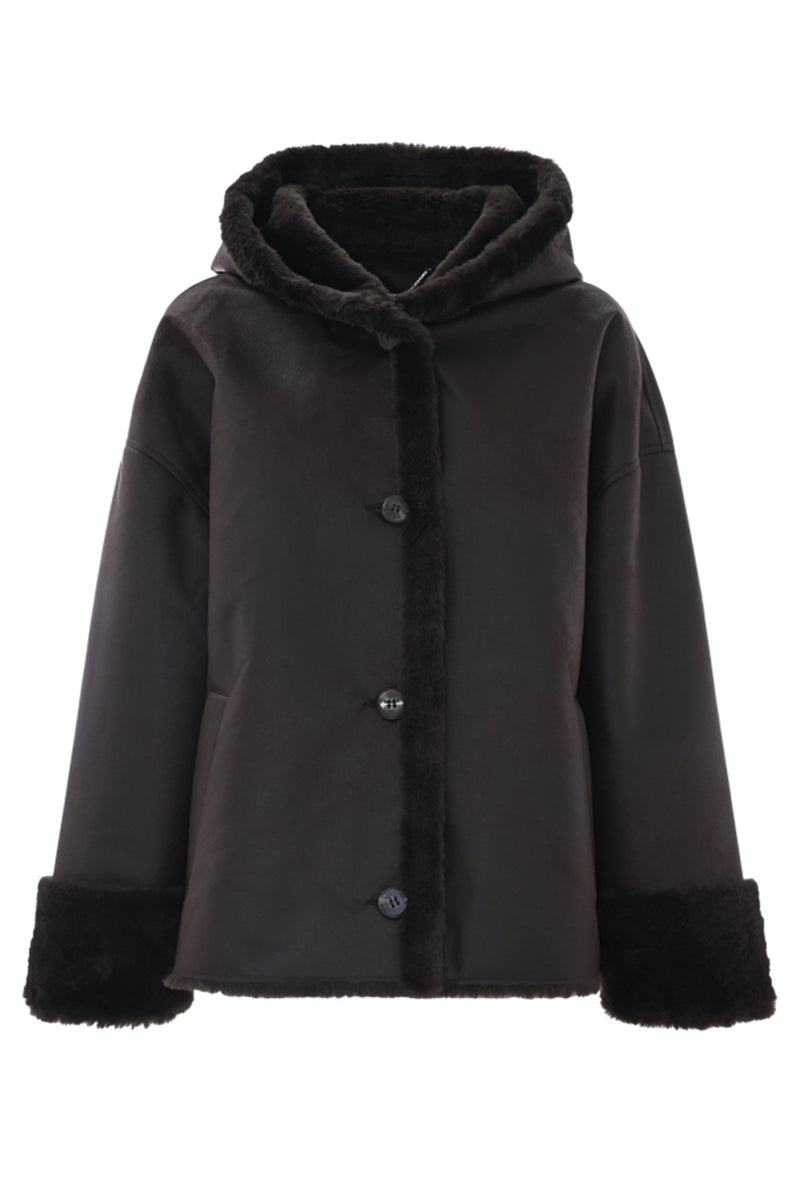 Sheepskin jacket with a hood - Giubbotto KALLIOPO