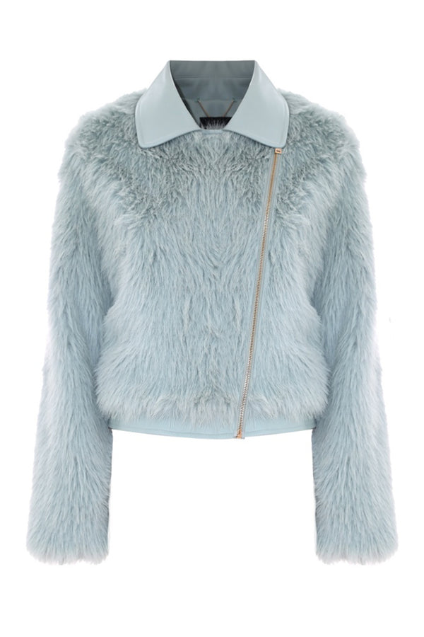 Blouson effet peluche avec zip asymétrique - Veste d'hiver JALISCO