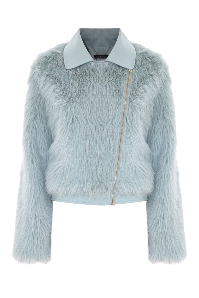 Blouson effet peluche avec zip asymétrique - Veste d'hiver JALISCO