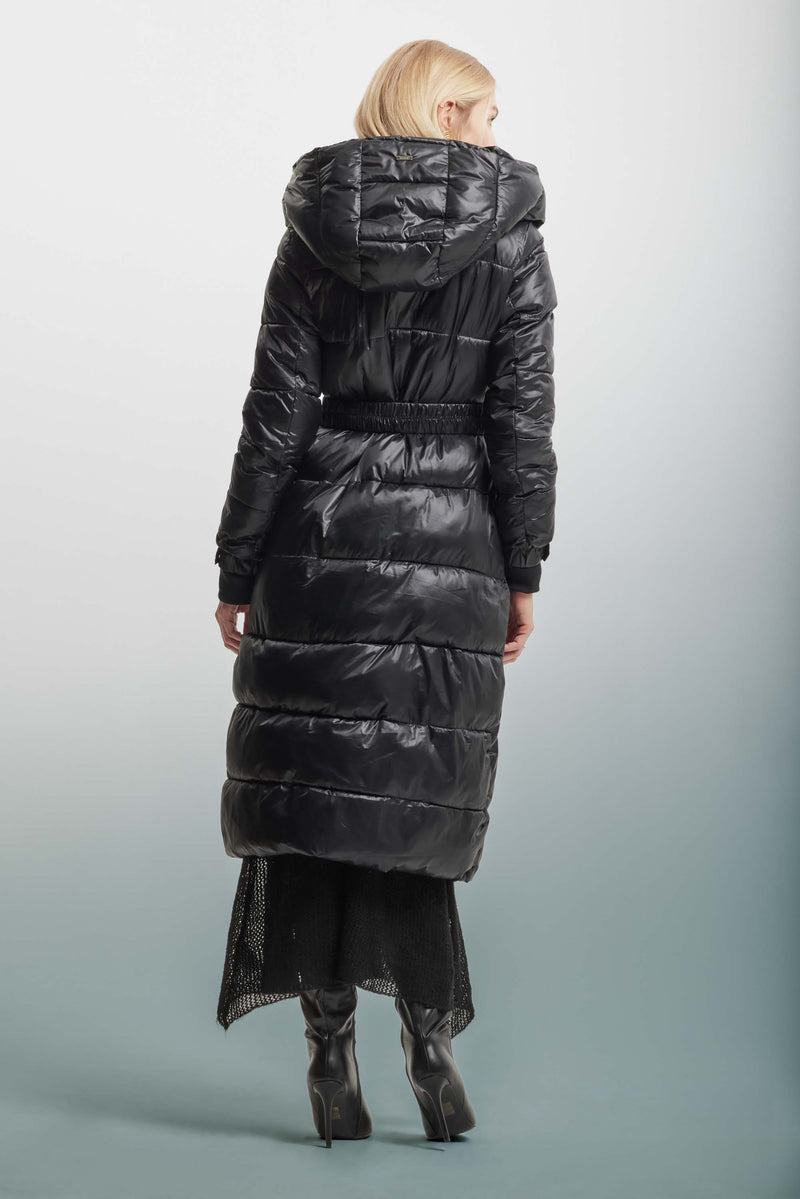 Long down jacket with a buckle belt - Giubbotto PELEO