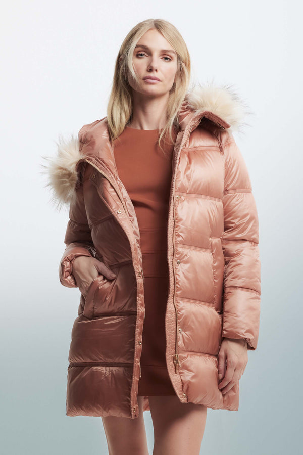 Down jacket with a fur collar - Giubbotto PELINO