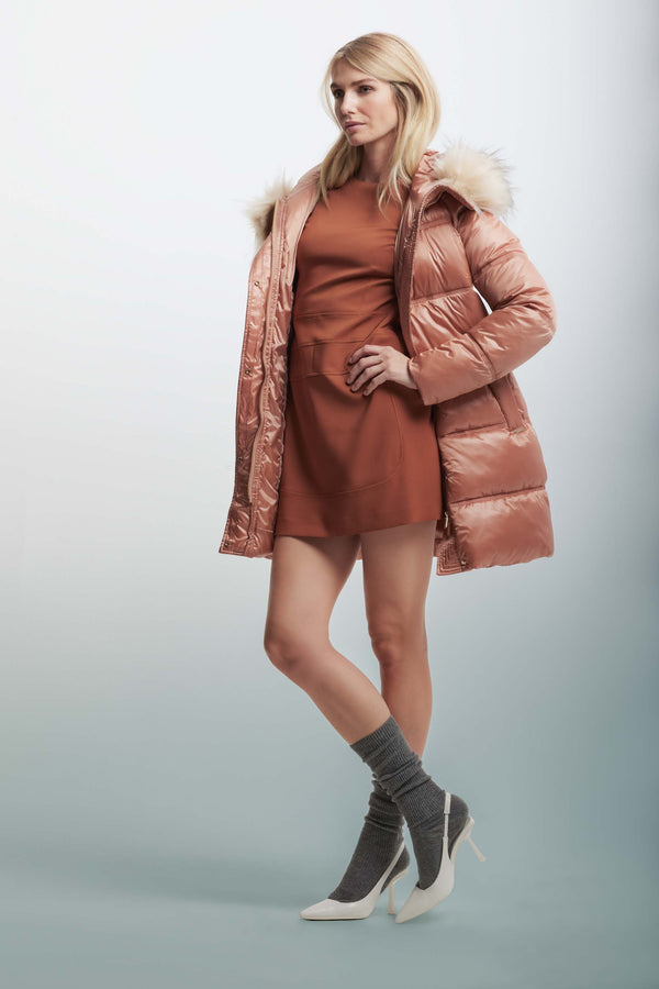 Down jacket with a fur collar - Giubbotto PELINO