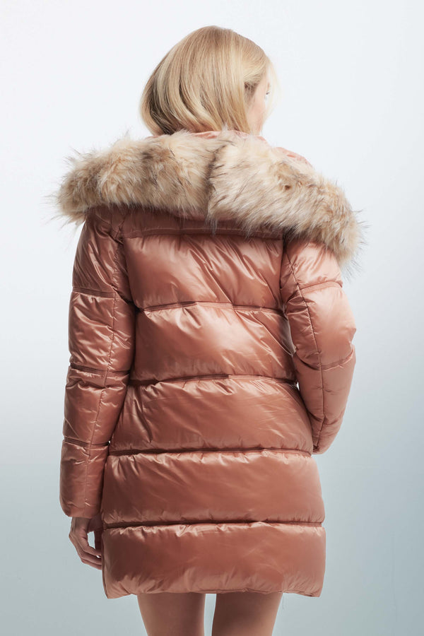 Down jacket with a fur collar - Giubbotto PELINO