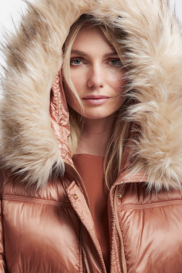 Down jacket with a fur collar - Giubbotto PELINO