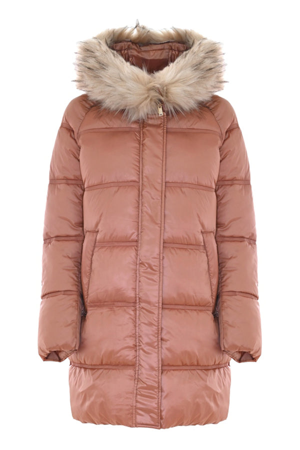 Down jacket with a fur collar - Giubbotto PELINO