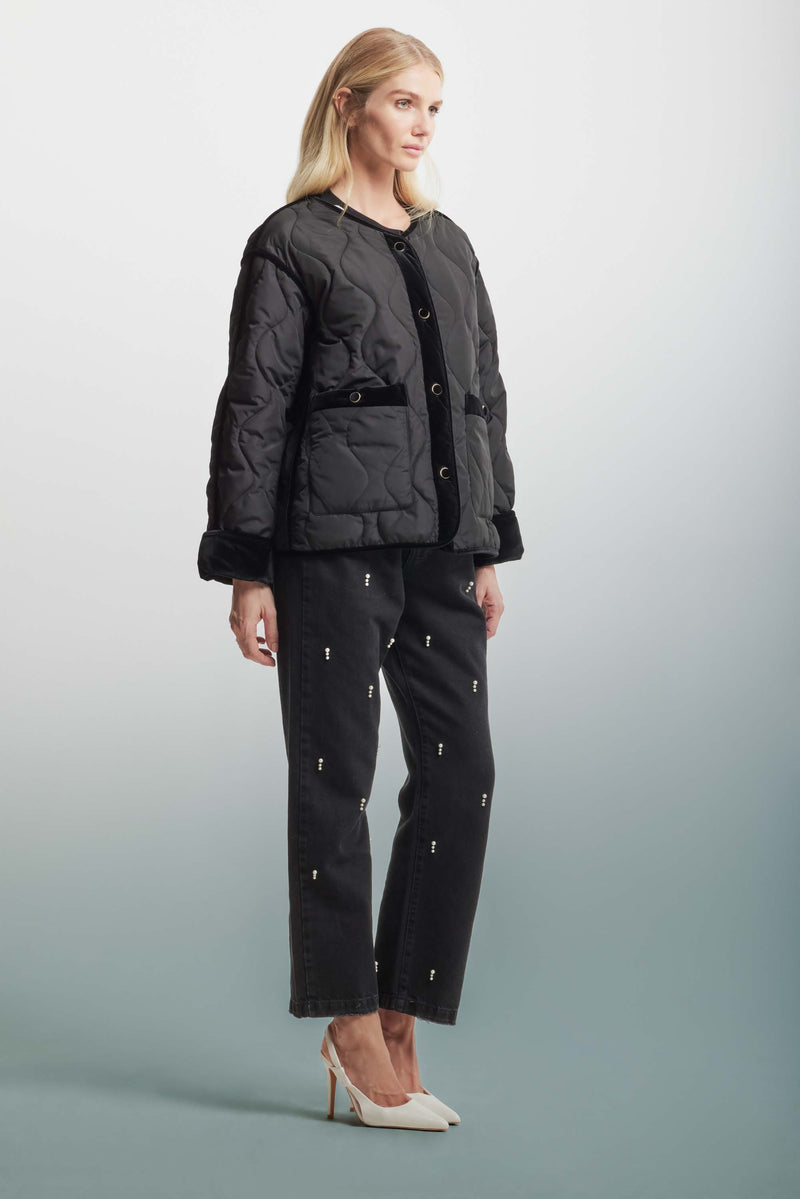 Quilted down jacket with a wave pattern - Giubbotto IMIN