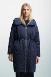 Double-sided jacket with a drawstring waist - Giubbotto Double Face IELENA