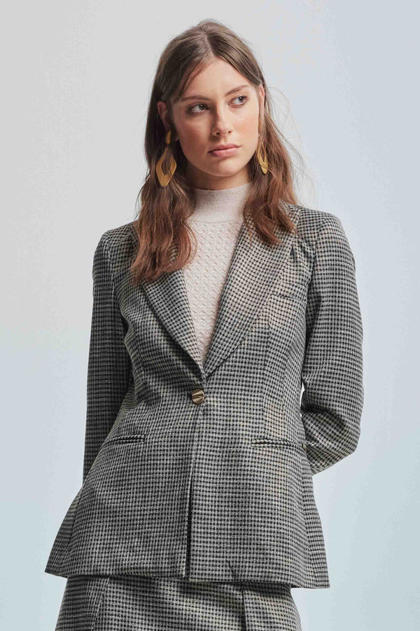 Elegant jacket with a microcheck pattern - Jacket BULDAE