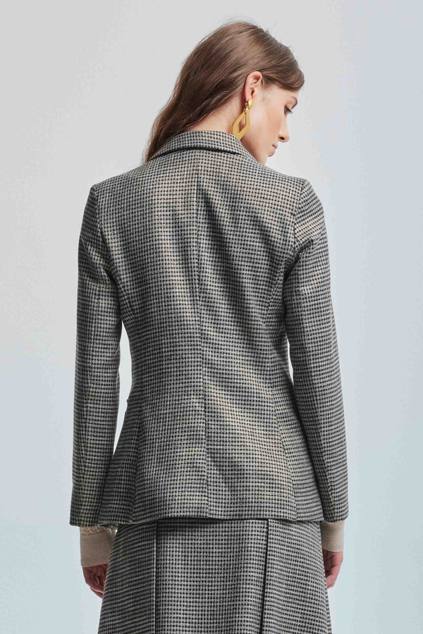 Elegant jacket with a microcheck pattern - Jacket BULDAE