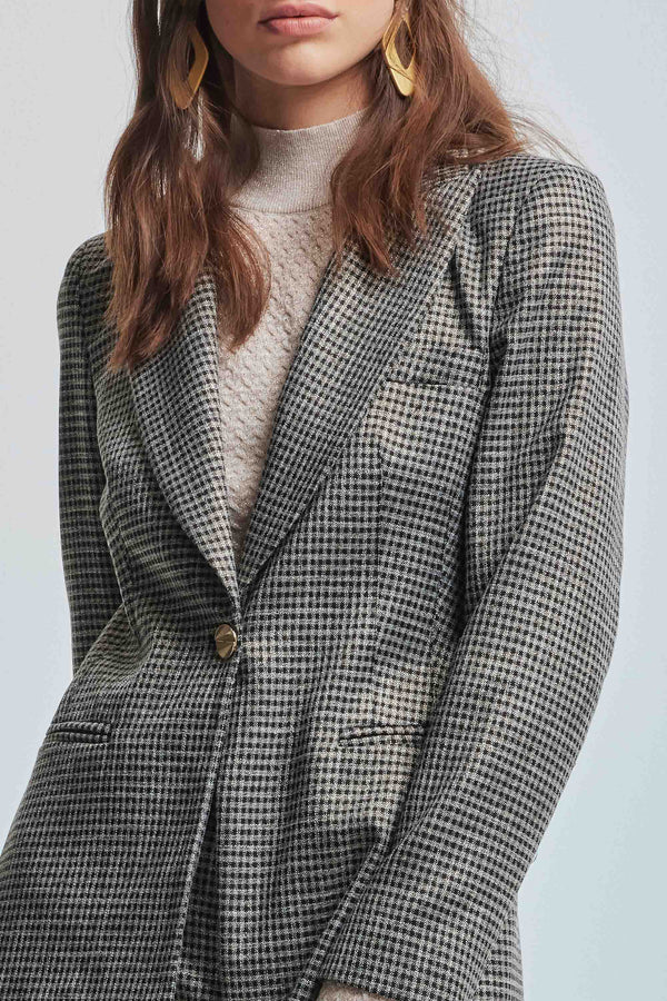 Elegant jacket with a microcheck pattern - Jacket BULDAE