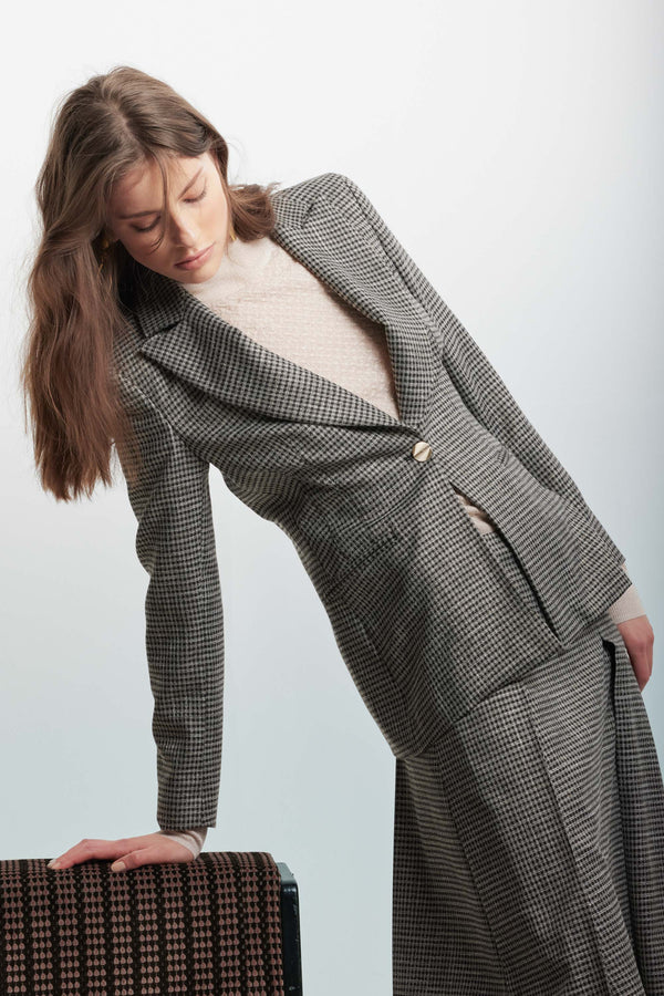 Elegant jacket with a microcheck pattern - Jacket BULDAE