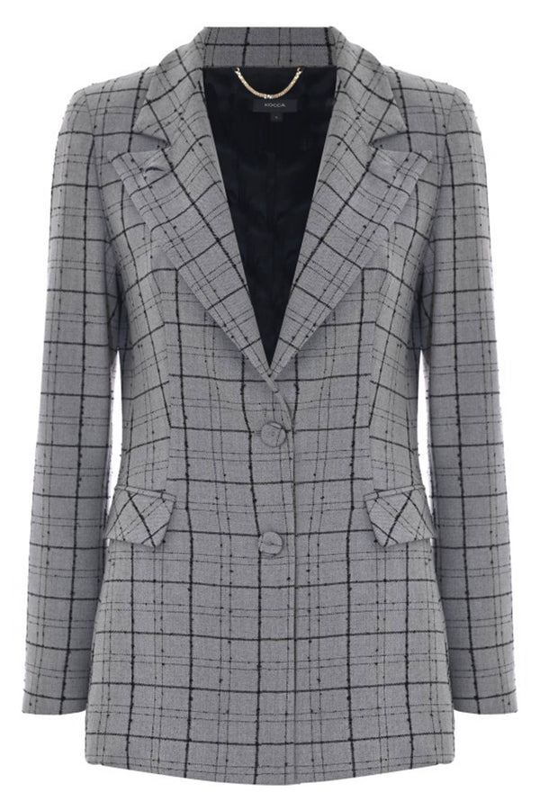 Checked jacket with covered buttons - Jacket RAIMAR