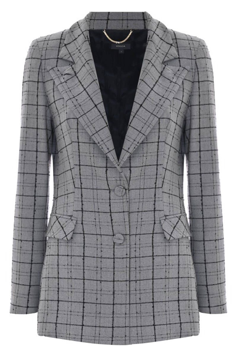 Checked jacket with covered buttons - Jacket RAIMAR