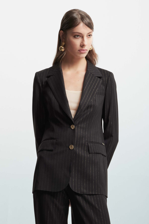 Elegant jacket with a pinstriped pattern - Jacket IRENA