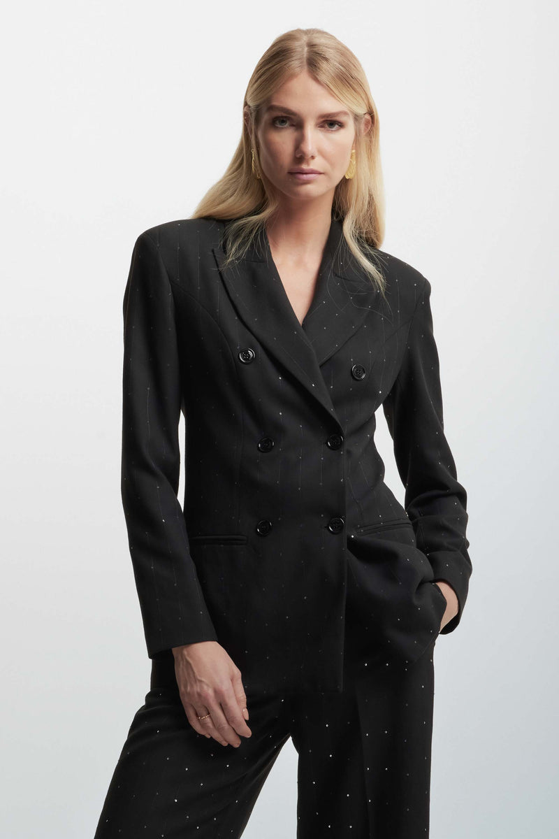 Women's elegant jacket with a dotted pattern - Jacket HASIA