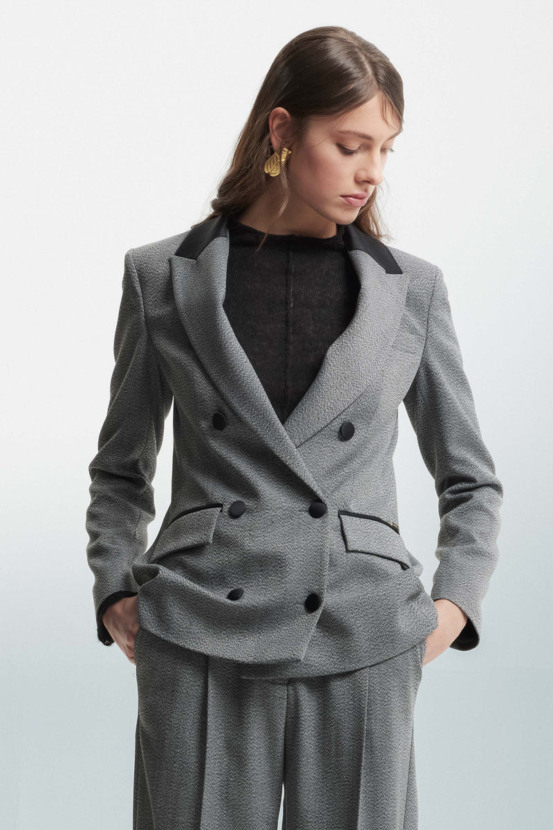 Elegant jacket with contrasting trim - Jacket MEINA