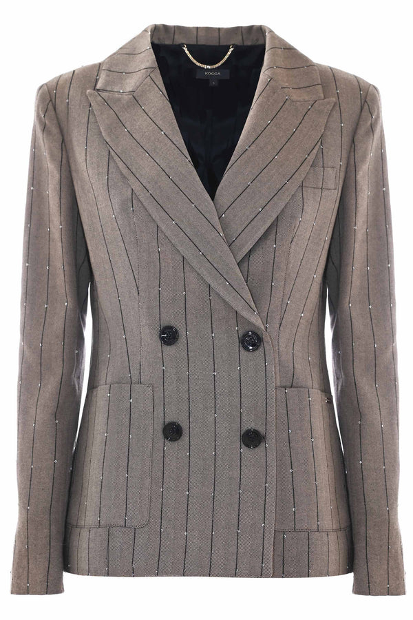 Elegant patterned jacket with stripes and dots - Jacket CORA