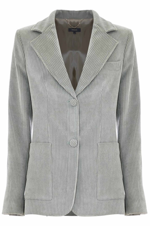 Ribbed jacket with covered buttons - Jacket DELVINA