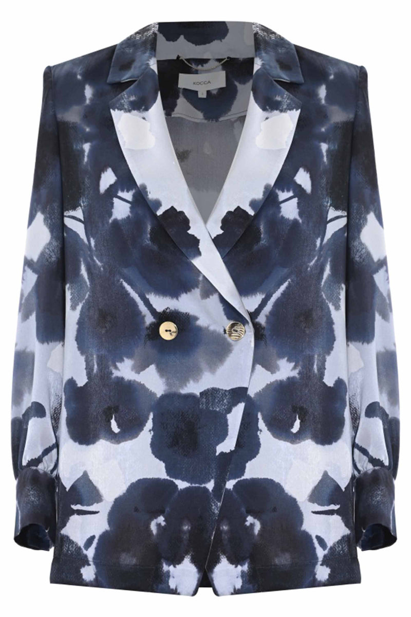 Double-breasted jacket with an abstract pattern - Jacket DERINDA