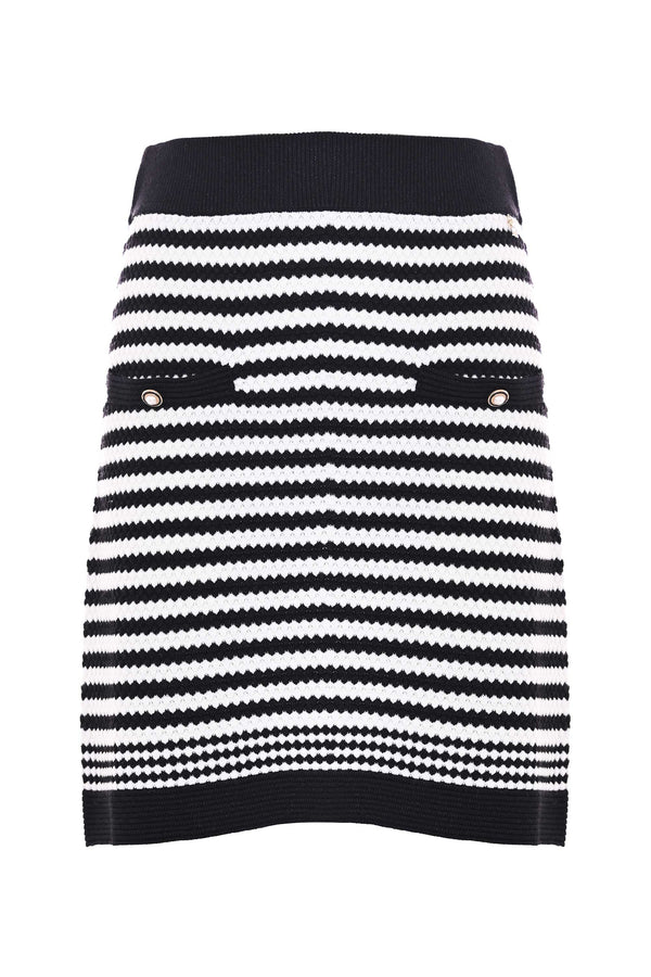 Knitted skirt with a two-tone pattern - Skirt In Sweater MINNIE