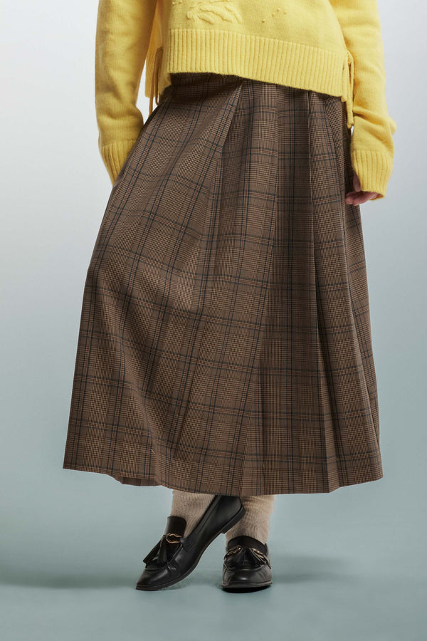 Tartan patterned skirt with pleats - Skirt ENIA