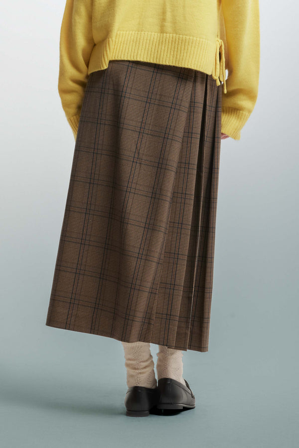 Tartan patterned skirt with pleats - Skirt ENIA