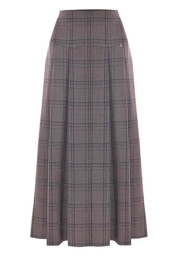 Tartan patterned skirt with pleats - Skirt ENIA