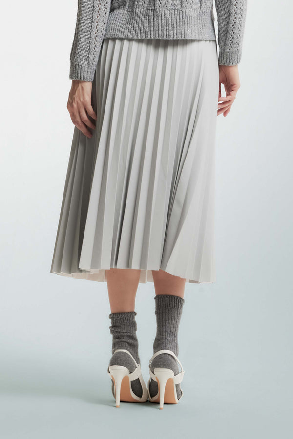 Elegant skirt in pleated eco-leather - Skirt EMILE