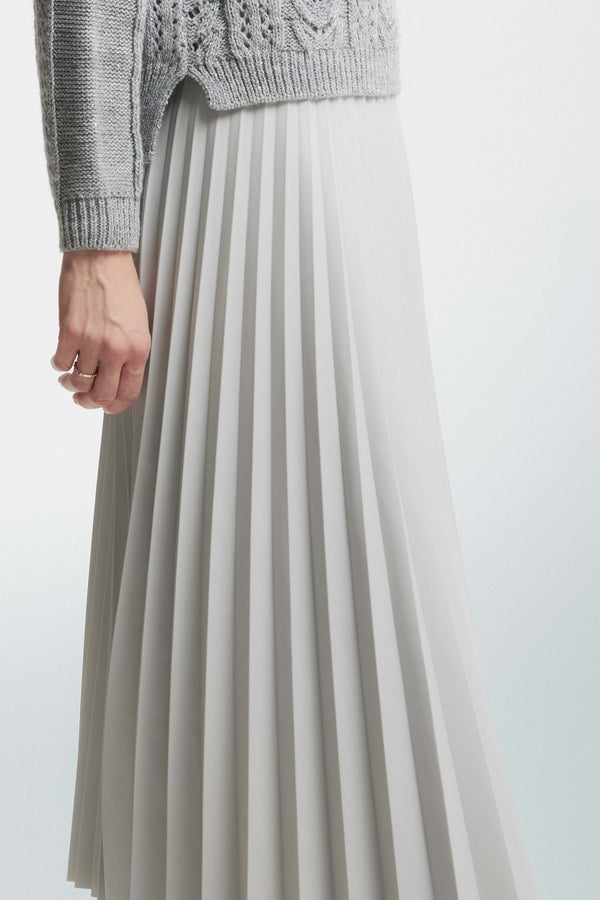 Elegant skirt in pleated eco-leather - Skirt EMILE